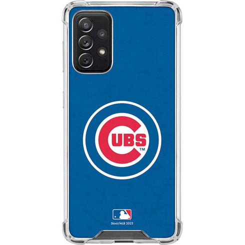 MLB Chicago Cubs - Solid Distressed Galaxy A72 5G Clear Case